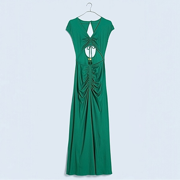 agua bendita green dress Lime Green Sequin Plunging Neck Designer Mermaid Prom Dress main image 1